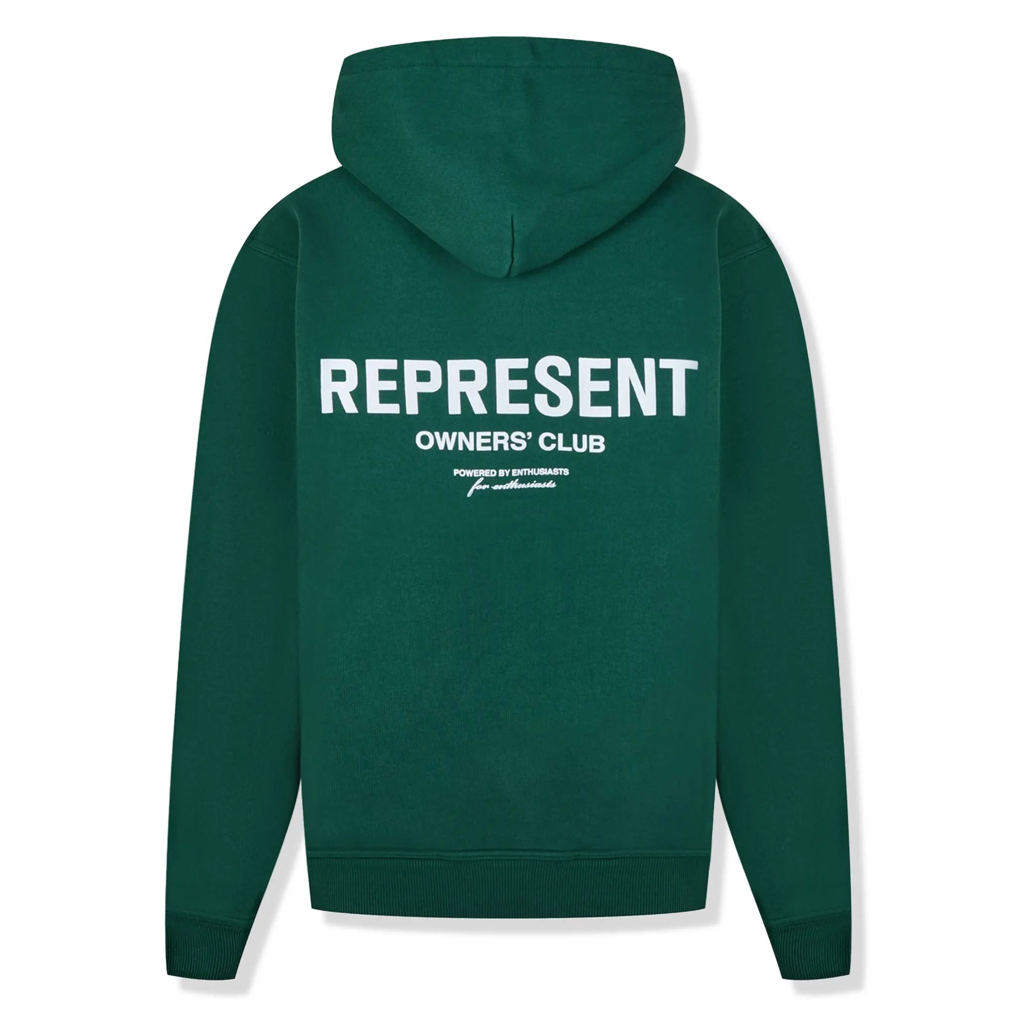 Back View of Represent Owners Club Racing Green Hoodie OCM41113 62